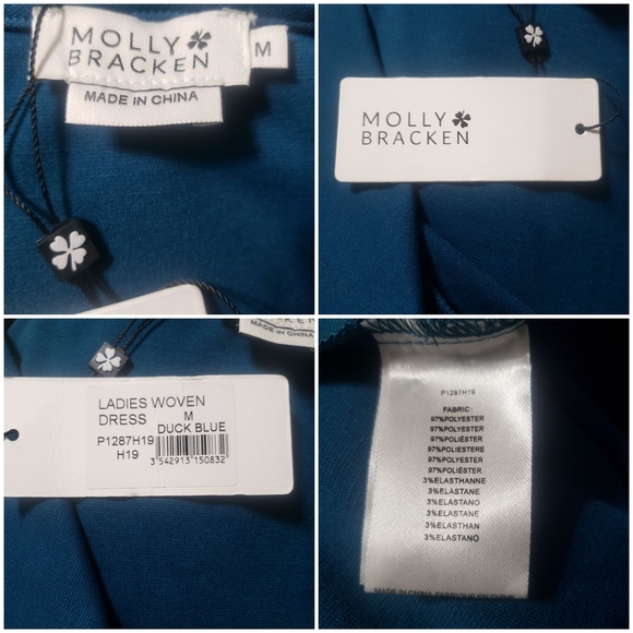Molly Bracken NWT Sz M Avery Dress in Duck Blue - Picture 11 of 12